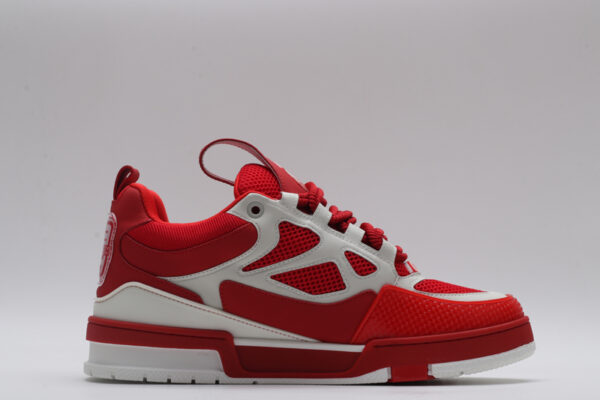 Louis Vuitton LV Trainer Sneakers - Red and White - Image 6
