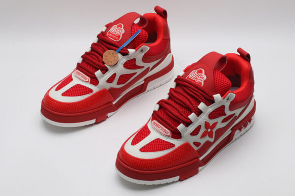 Louis Vuitton LV Trainer Sneakers - Red and White - Image 3