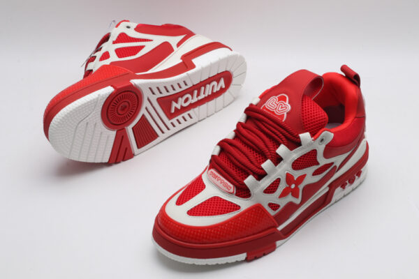 Louis Vuitton LV Trainer Sneakers - Red and White - Image 4