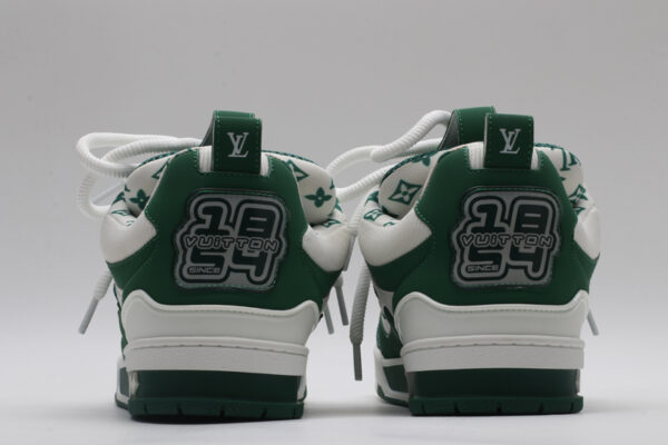 Louis Vuitton LV Trainer Sneakers - White and Green - Image 6