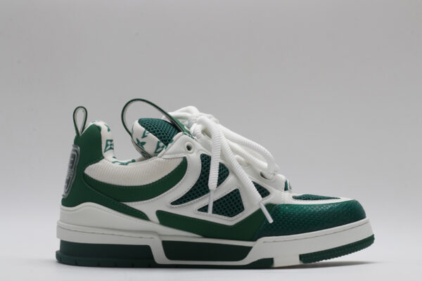 Louis Vuitton LV Trainer Sneakers - White and Green - Image 5