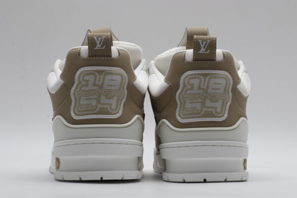 Louis Vuitton LV Trainer Sneakers - White and Tan - Image 6