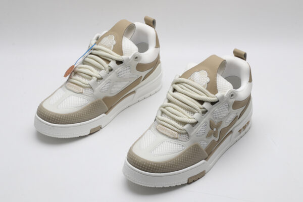 Louis Vuitton LV Trainer Sneakers - White and Tan - Image 3