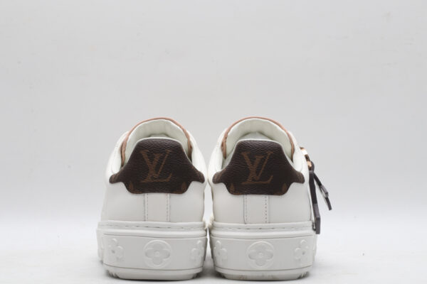 Louis Vuitton Stellar Low-Top Sneakers - White with Pink and Brown Accents - Image 6