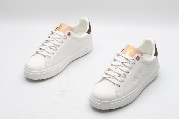 Louis Vuitton Stellar Low-Top Sneakers - White with Pink and Brown Accents - Image 2