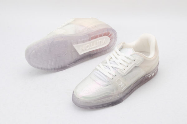 Pure White Textured Low-Top Sneakers - Image 5