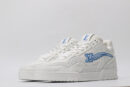 Refined Monogrammed White & Blue Low-Top Sneakers