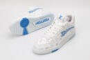 Signature Monogrammed White & Blue High-Top Sneakers
