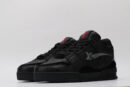 Stealth Black & Red Accent Low-Top Sneakers