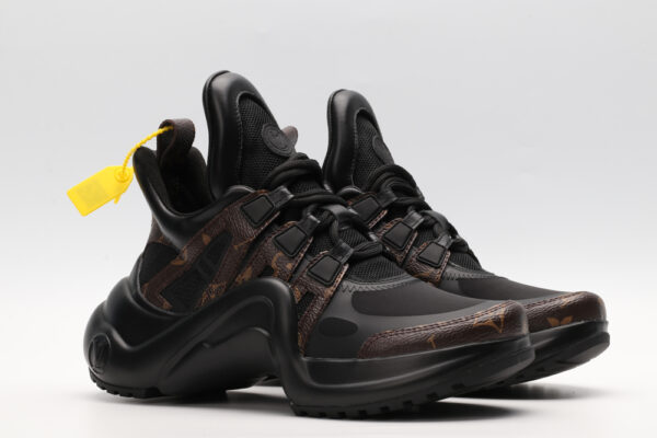 Louis Vuitton Black and Brown  Monochrome Athletic Sneakers - Image 4