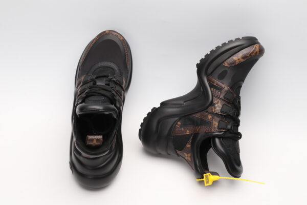 Louis Vuitton Black and Brown  Monochrome Athletic Sneakers - Image 5