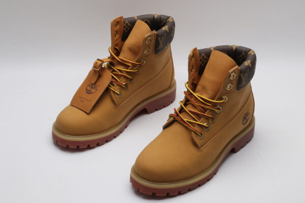 Timberland x Louis Vuitton Collaborative Boots - Wheat with Monogram Collar - Image 2