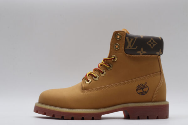 Timberland x Louis Vuitton Collaborative Boots - Wheat with Monogram Collar - Image 3