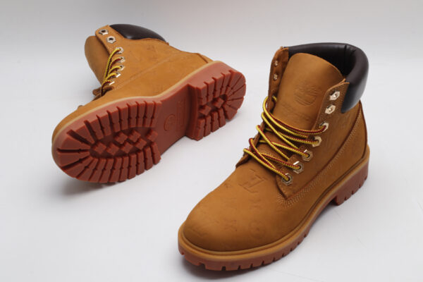 Timberland x Louis Vuitton Debossed Monogram Collaborative Waterproof Boots - Wheat - Image 5