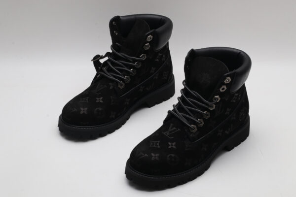 Timberland x Louis Vuitton Monogram Suede Waterproof Boots - Black - Image 3