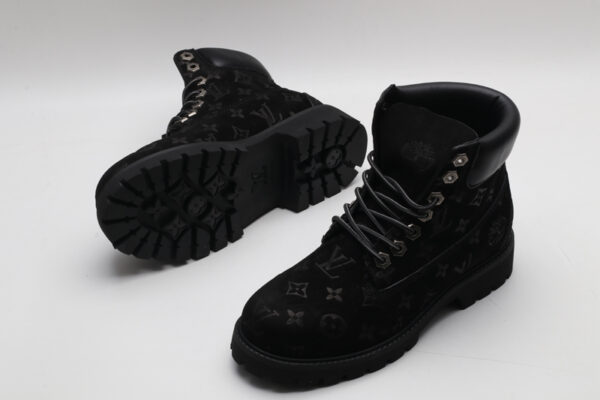 Timberland x Louis Vuitton Monogram Suede Waterproof Boots - Black - Image 5
