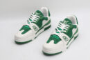 VerdantStride Green & White Fashion Sneakers