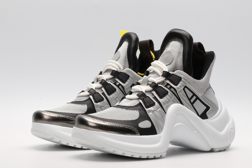 Louis Vuitton Silver & Black Technical Runner Sneakers - Image 5