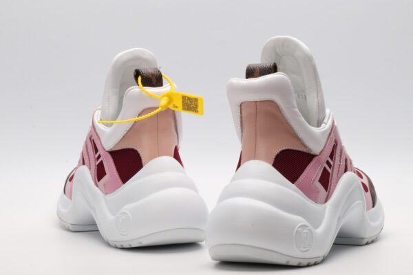 LV  White, Pink & Burgundy Monogram Archlight Sneakers - Image 6