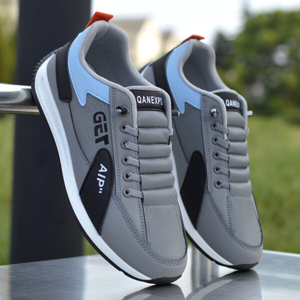 Breathable White Leather Urban Lifestyle Trainers - Image 4