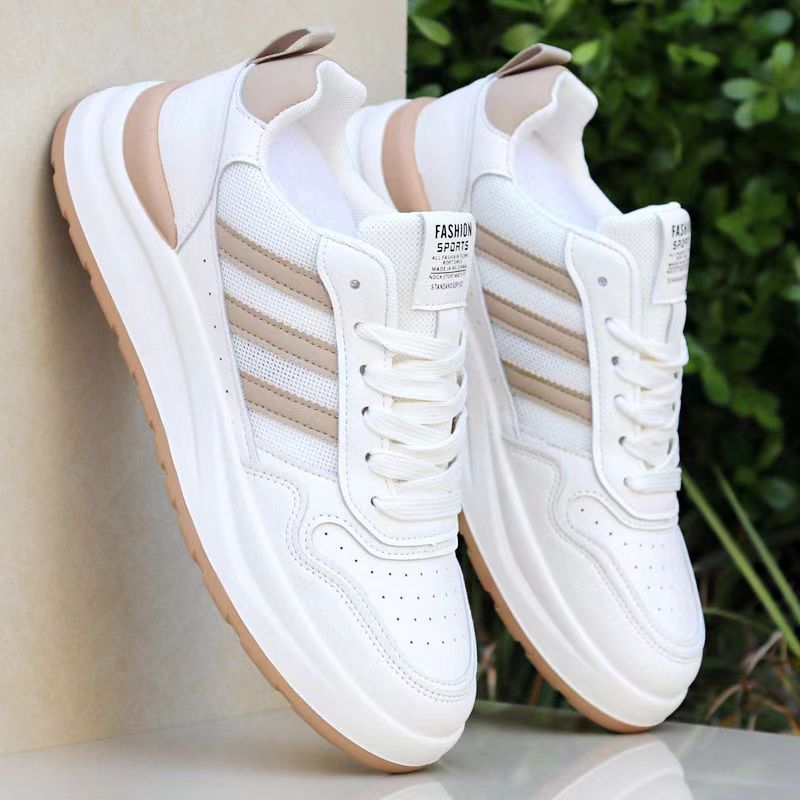 White and Gray Calcetto Lightweight Casual Men's Sneakers - Image 2