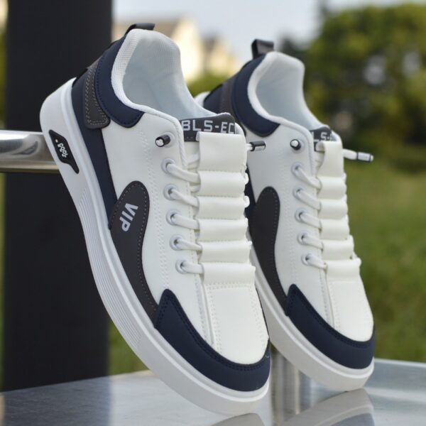 A low-top unisex casual sneaker with a white leather-like upper and a simple, classic design, featuring a LIGE logo on the tongue.