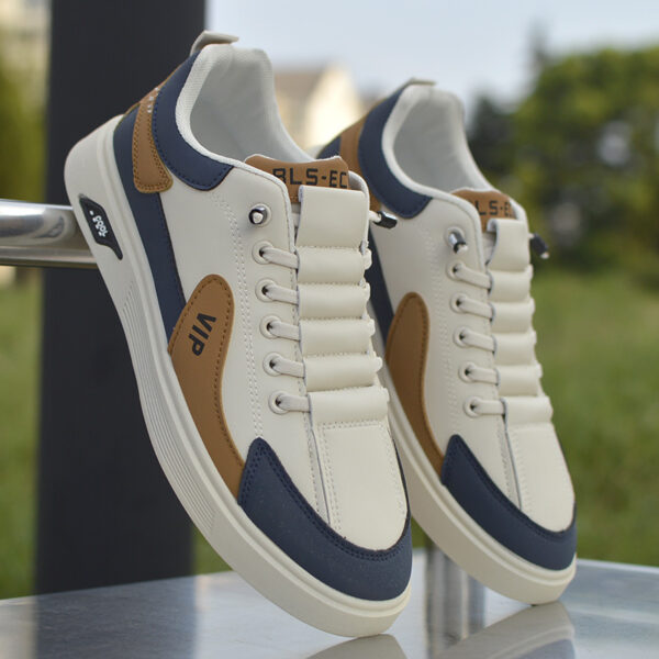 Gray Leather Casual Shoes - Image 3