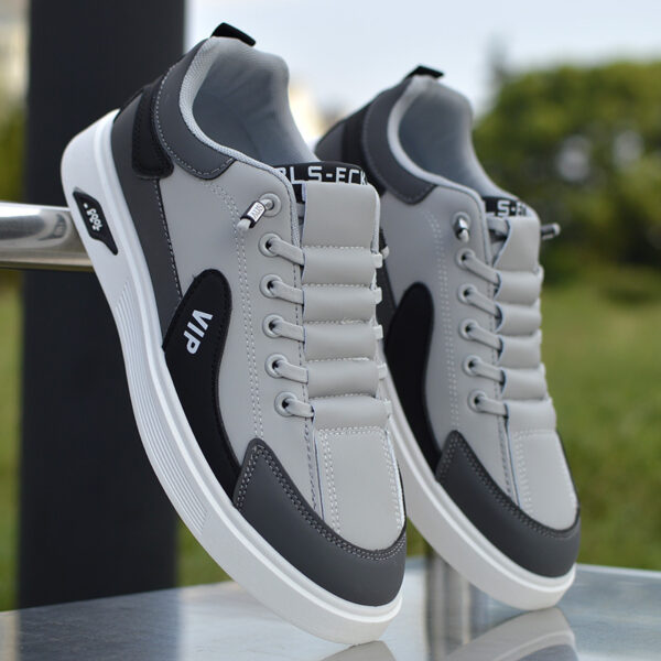 Gray Leather Casual Shoes - Image 4