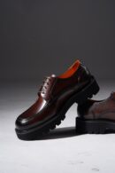 Men's Formal Burnished Brown Chunky Derby