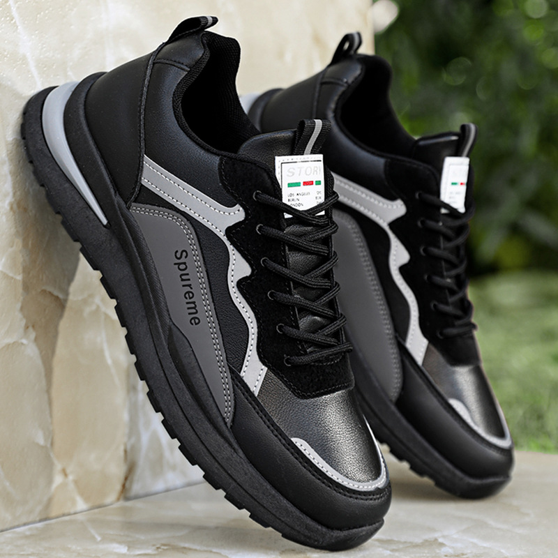 White Men Letter Detail Lace-up Front Running Shoes - Image 4