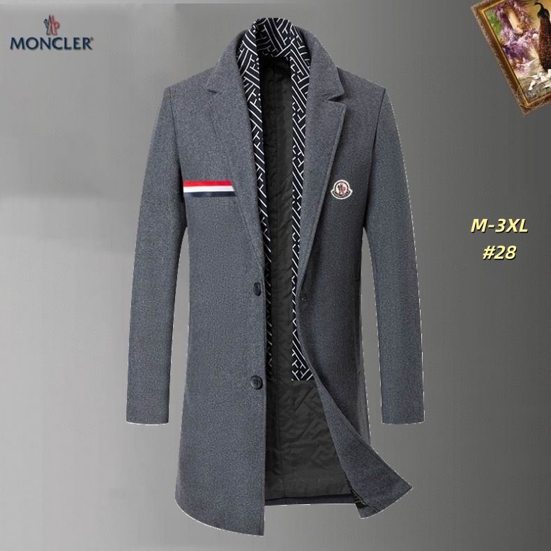 Moncler Tricolor Pocket Trim Wool-Blend Overcoat - Image 6