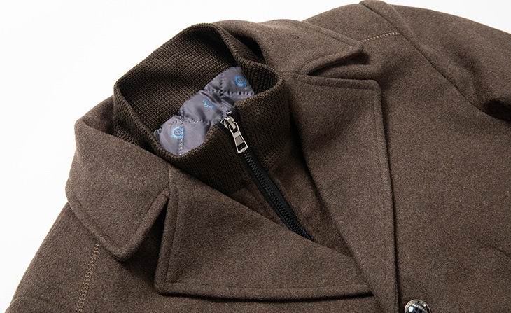 Moncler Tricolor Trim Wool-Blend Overcoat with Zip-In Layer - Image 3