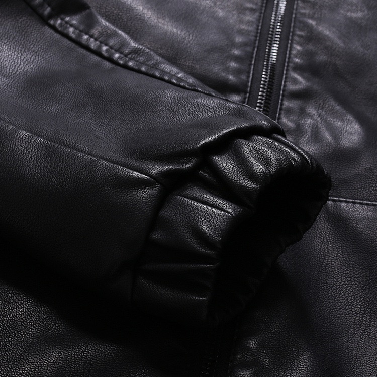 Moncler-Style Black Hooded Faux Leather Jacket - Image 2