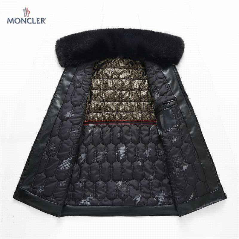 Moncler-Style Faux Leather Jacket with Fur Collar - Image 3