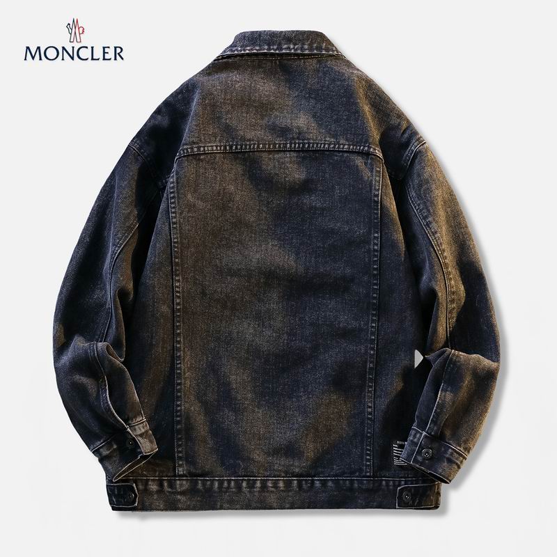 Moncler-Style Quilted Dark Wash Denim Jacket - Image 4