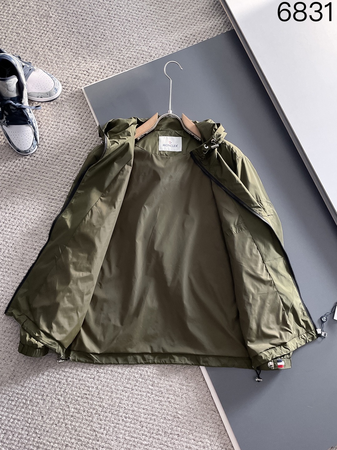 Moncler Tactical Olive Hooded Windbreaker - Image 3